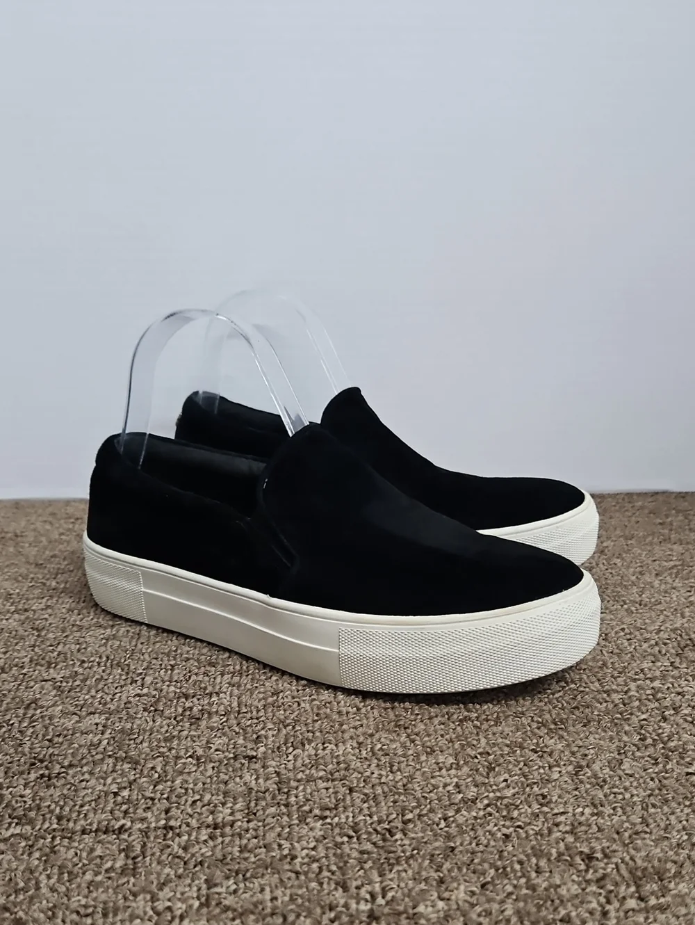 Steve Madden Gills Black Suede Platform Shoes Sz 7.5 Womens